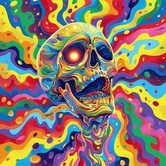 Monster Wallpaper illustration for full print t-shirt design, web background or for poster.