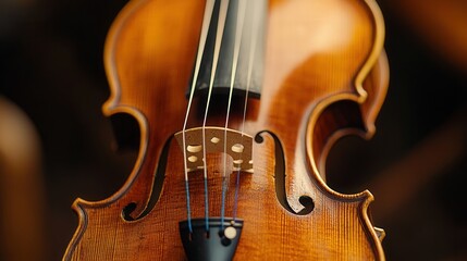 Fototapeta premium A close up of a violin with a brown finish