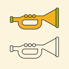 trumpet icon flat design