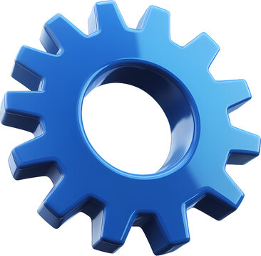 recommend clip art: 3D icon of blue gear clip art