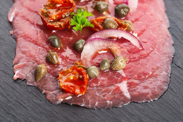 Chilled Beef carpaccio cold