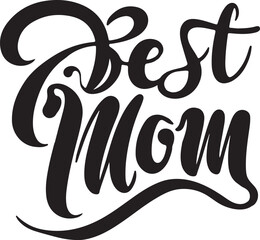Creative Best Mom Silhouette Vector art Illustration 