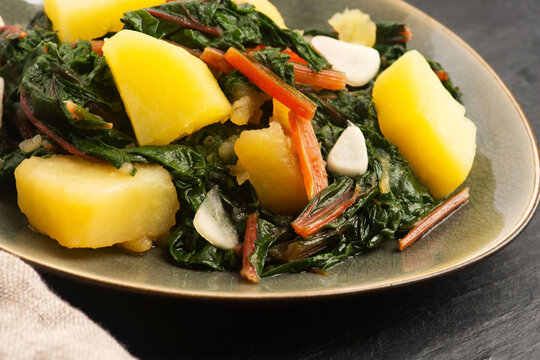 Dalmatian Blitva na leso. Blitva na leso - Swiss Chard with Potatoes , Dalmatian cuisine