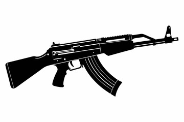 Latest Gun silhouette vector illustration, powerful weapons