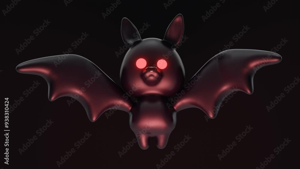 Poster scary bat with red eyes. minimal modern seamless motion design. abstract loop animation