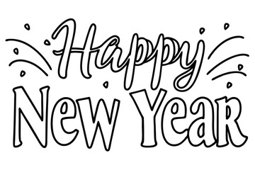 2025 New Year Joy - White Background art vector illustration