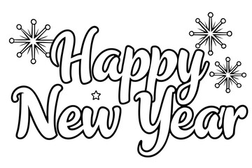 2025 New Year Joy - White Background art vector illustration