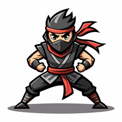Ninja Rapper Ready for Battle  Vector Design art vector illustration