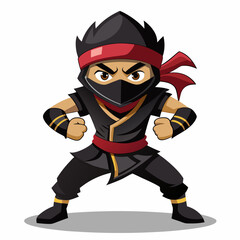 Ninja Rapper Ready for Battle  Vector Design art vector illustration