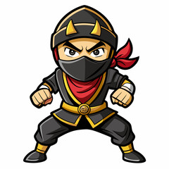 Ninja Rapper Ready for Battle  Vector Design art vector illustration