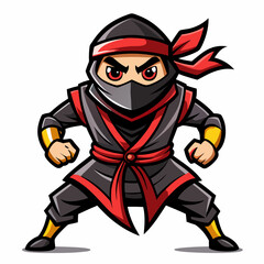 Ninja Rapper Ready for Battle  Vector Design art vector illustration