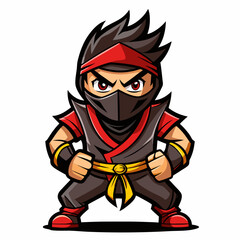 Ninja Rapper Ready for Battle  Vector Design art vector illustration