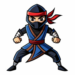 Ninja Rapper Ready for Battle  Vector Design art vector illustration