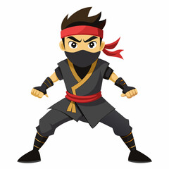 Ninja Rapper Ready for Battle  Vector Design art vector illustration