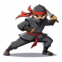 Ninja Rapper Ready for Battle  Vector Design art vector illustration