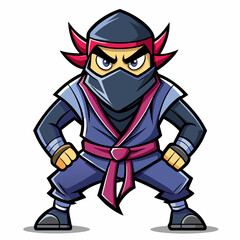 Ninja Rapper Ready for Battle  Vector Design art vector illustration