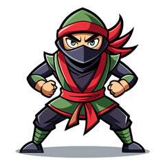 Ninja Rapper Ready for Battle  Vector Design art vector illustration