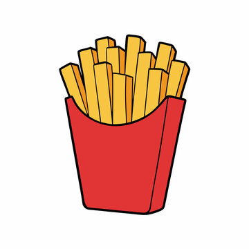 recommend clip art: Unhealthy French Fries with Excessive Fat Transparent Vector Art
