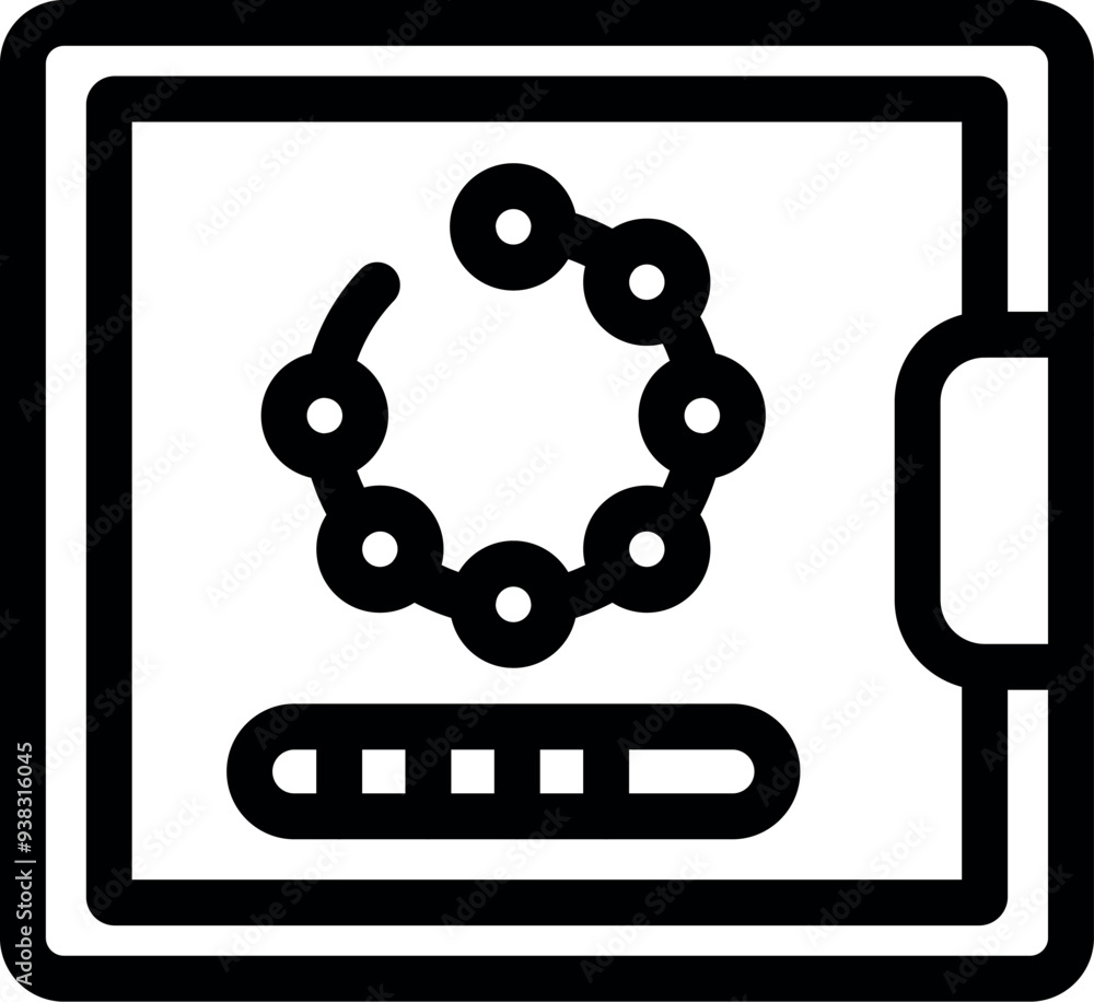Poster blockchain technology is loading on a tablet screen, symbolizing the progress of digital transaction