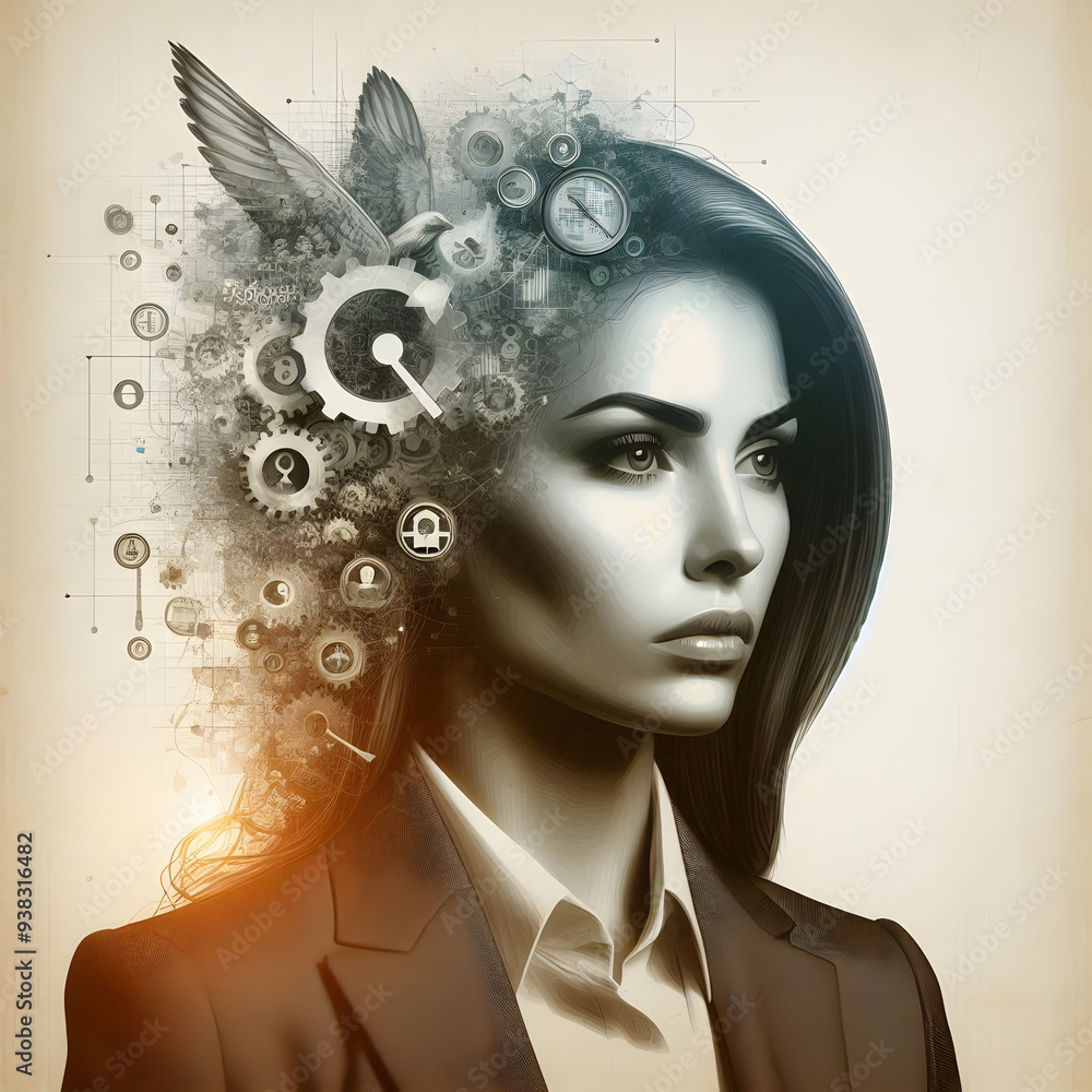 Poster photo realistic as project manager with gantt chart and clipboard concept as a project manager revie