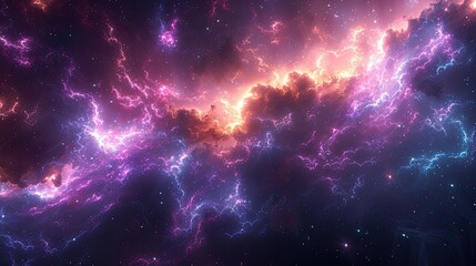 Naklejka premium Space abstract background with galaxy, stars and cosmic gas nebula type