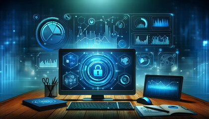 2D vector as Network monitoring icon with a screen and graph concept as Vector illustration of a network monitoring icon with a screen and graph emphasizing the importance of monitoring network activi