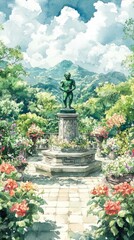 Obraz premium Green Man Garden Centerpiece Paganism Religion Spiritual Symbol