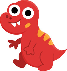 Vector little tyrannosaurus rex icon. Cute baby dinosaur illustration for kids. Funny kid T-rex clipart for children isolated on white background. Cartoon prehistoric animal picture. Adorable dino