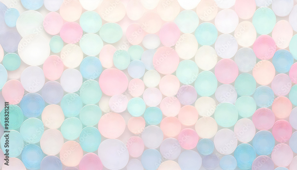 Poster colorful abstract background featuring soft pastel circles in various sizes creating a peaceful and 