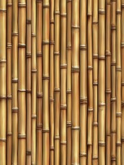 Fototapeta premium Textured bamboo wall in warm tones showcasing natural materials