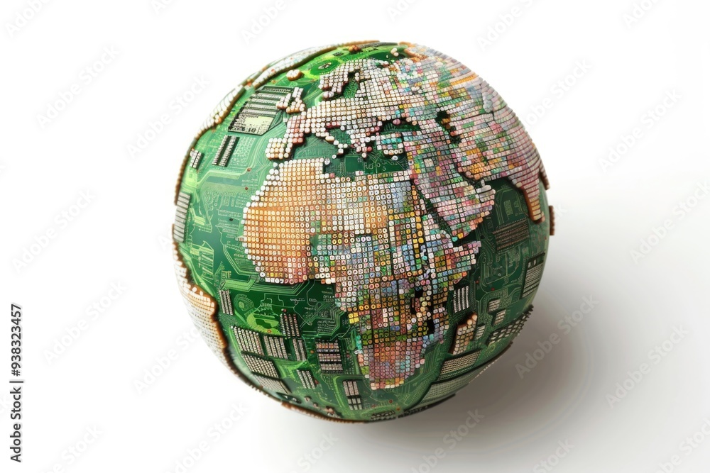 Aufkleber A detailed image of a map printed on a sheet of paper, great for use in illustrations and designs where a sense of place is needed