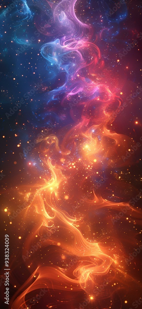 Poster a colorful clouds in space.