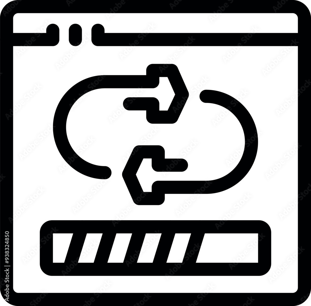 Poster simple icon depicting a website transferring data with a progress bar