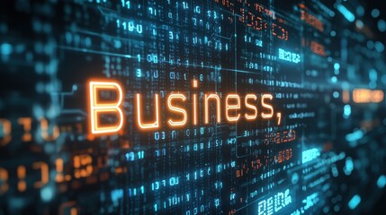 Obraz premium Business Digital Neon Concept.