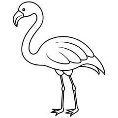 Fototapeta premium Flamingo Coloring Page for Kids Varied Poses art vector illustration