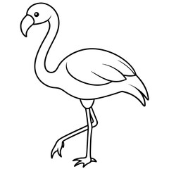 Fototapeta premium Flamingo Coloring Page for Kids Varied Poses art vector illustration