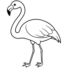 Flamingo Coloring Page for Kids Varied Poses art vector illustration