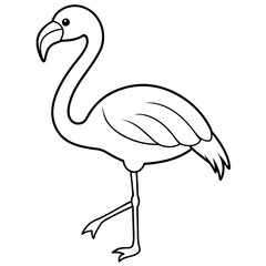 Flamingo Coloring Page for Kids Varied Poses art vector illustration