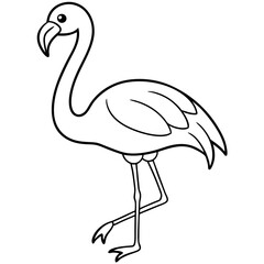 Fototapeta premium Flamingo Coloring Page for Kids Varied Poses art vector illustration