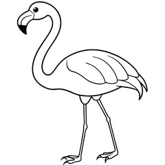 Flamingo Coloring Page for Kids Varied Poses art vector illustration