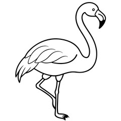 Flamingo Coloring Page for Kids Varied Poses art vector illustration