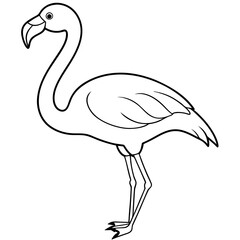 Flamingo Coloring Page for Kids Varied Poses art vector illustration