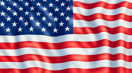 Fototapeta premium A close-up of the American flag, waving in the wind.
