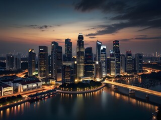 Fototapeta premium city skyline at night