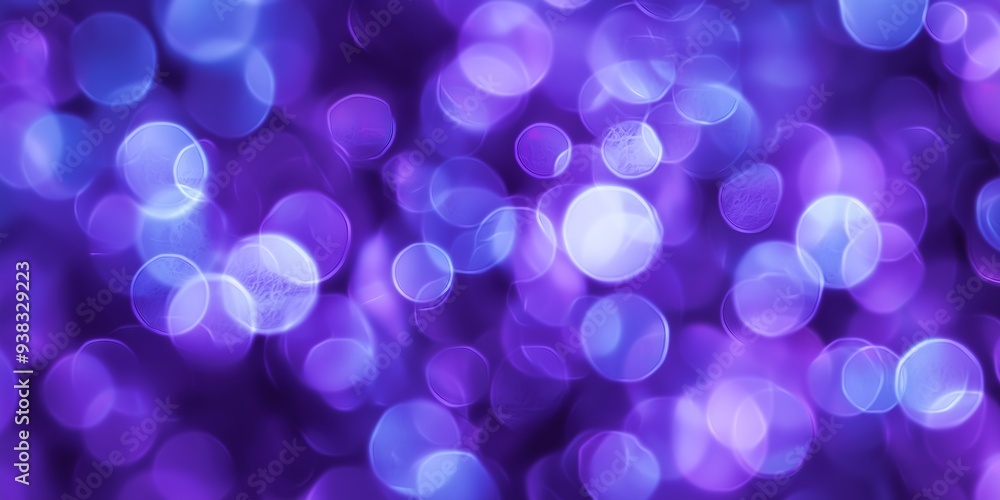 Poster mesmerizing purple and blue bokeh lights dreamy, abstract background with soft, glowing orbs of vari