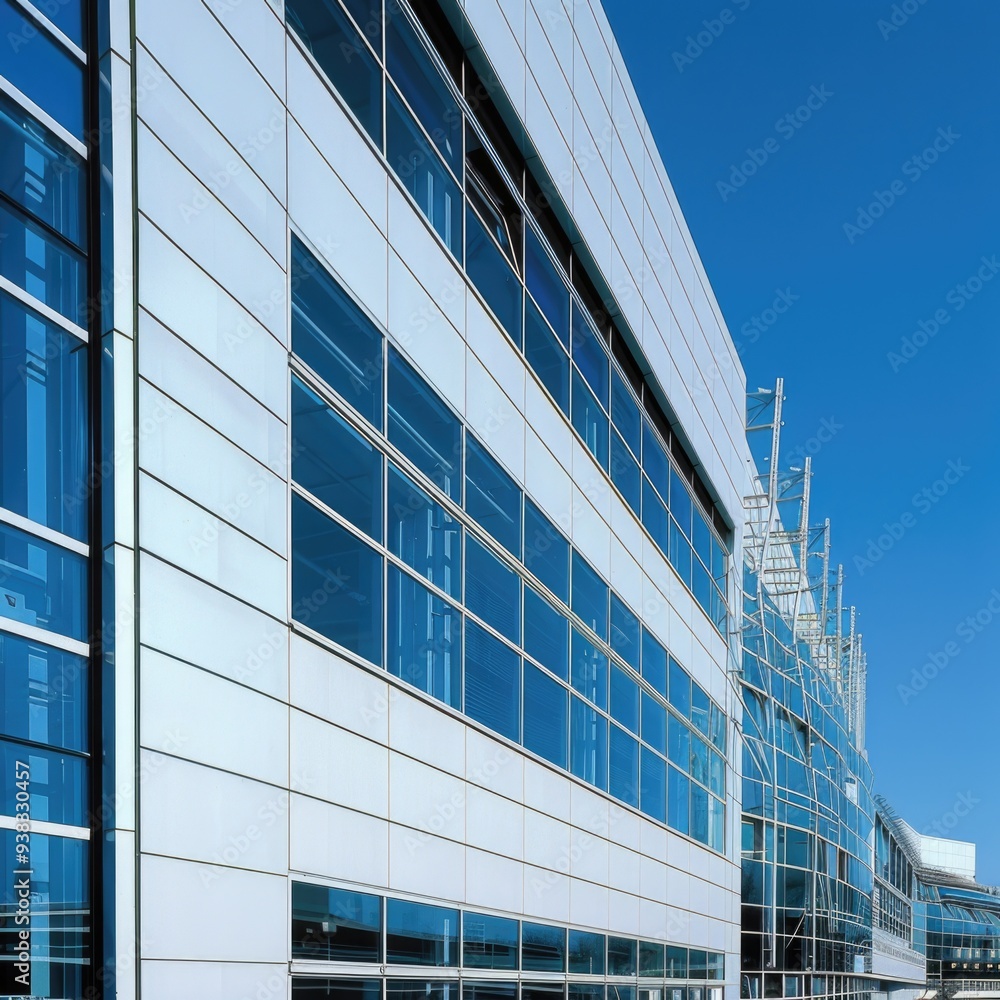 Poster Office building with numerous windows and possibly modern architecture