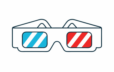 3d cinema paper glasses stock illustration