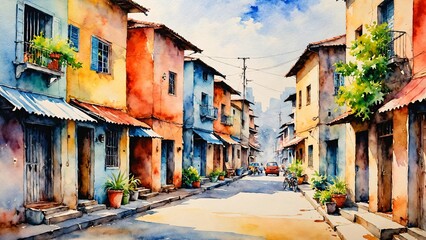 Fototapeta premium Watercolor artwork showing the grace of living