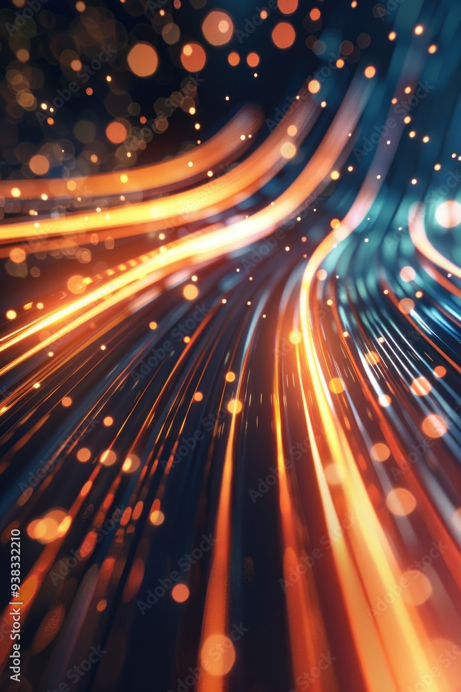 Poster blurry lights on a dark background, ideal for use as a mood setter or to add ambiance