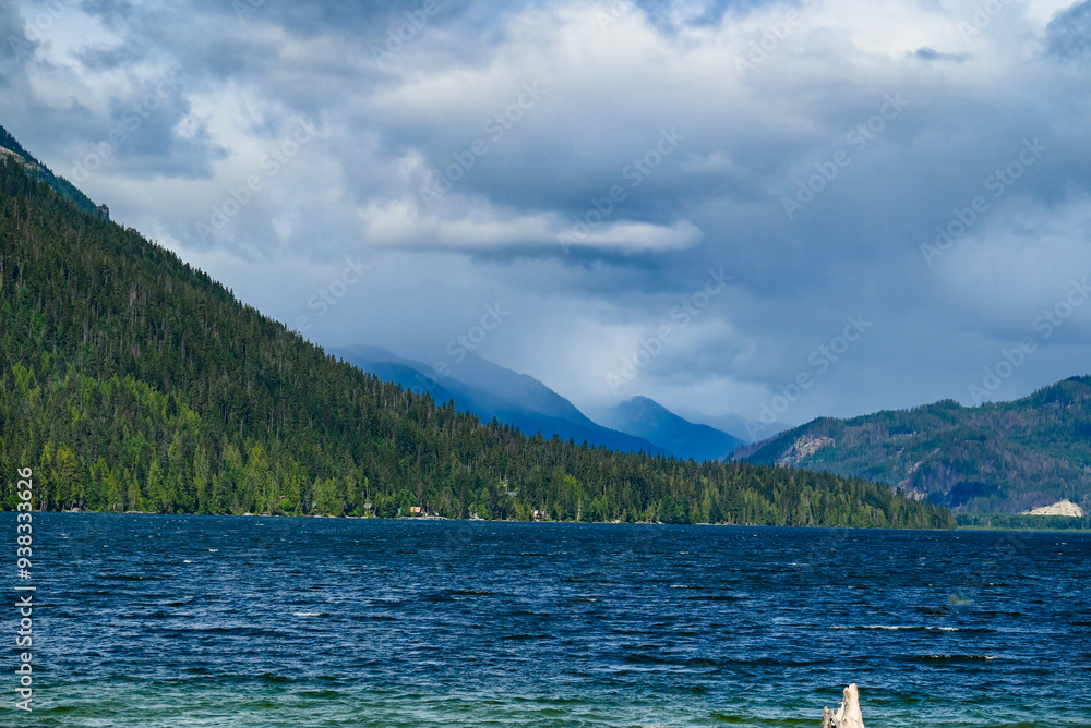 Wall mural lake in the mountains with a lake